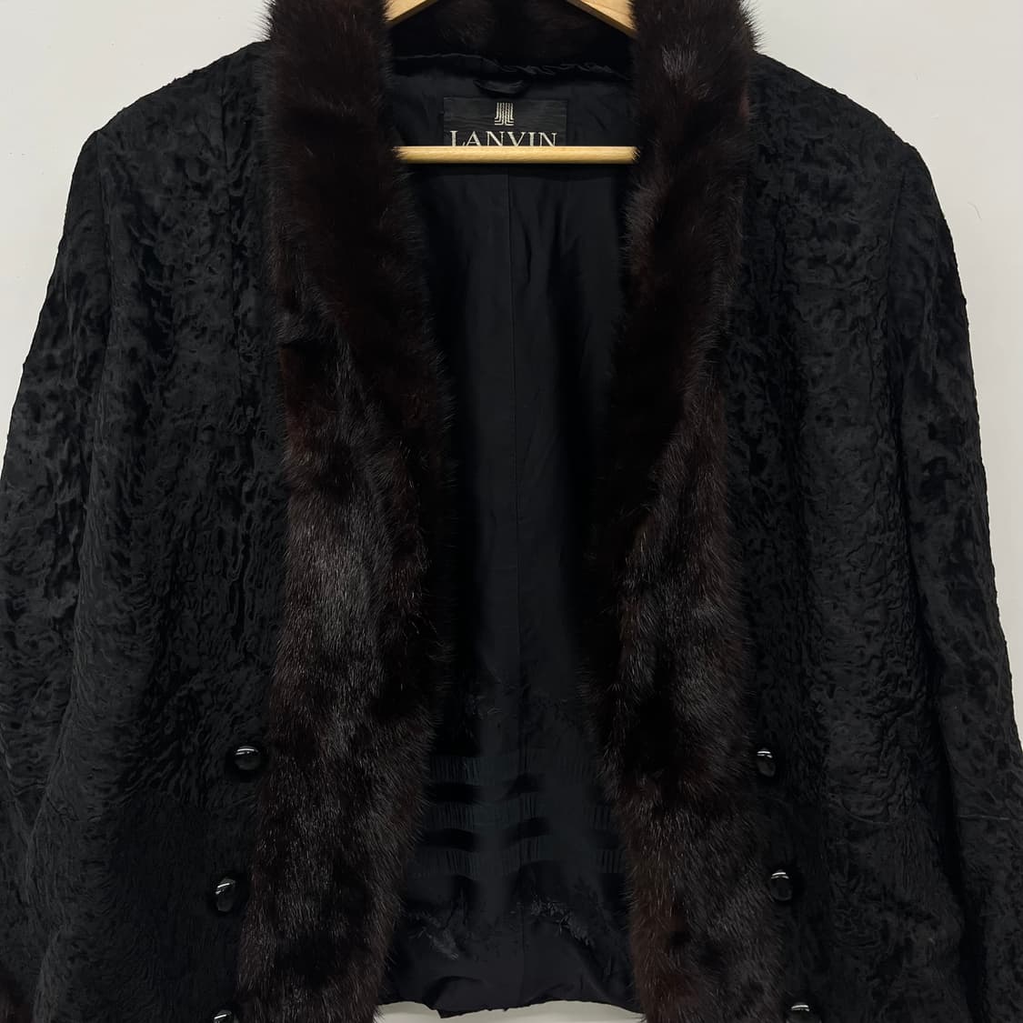 LANVIN 밍크 트리밍 코트 블랙 여/M 상품이미지2