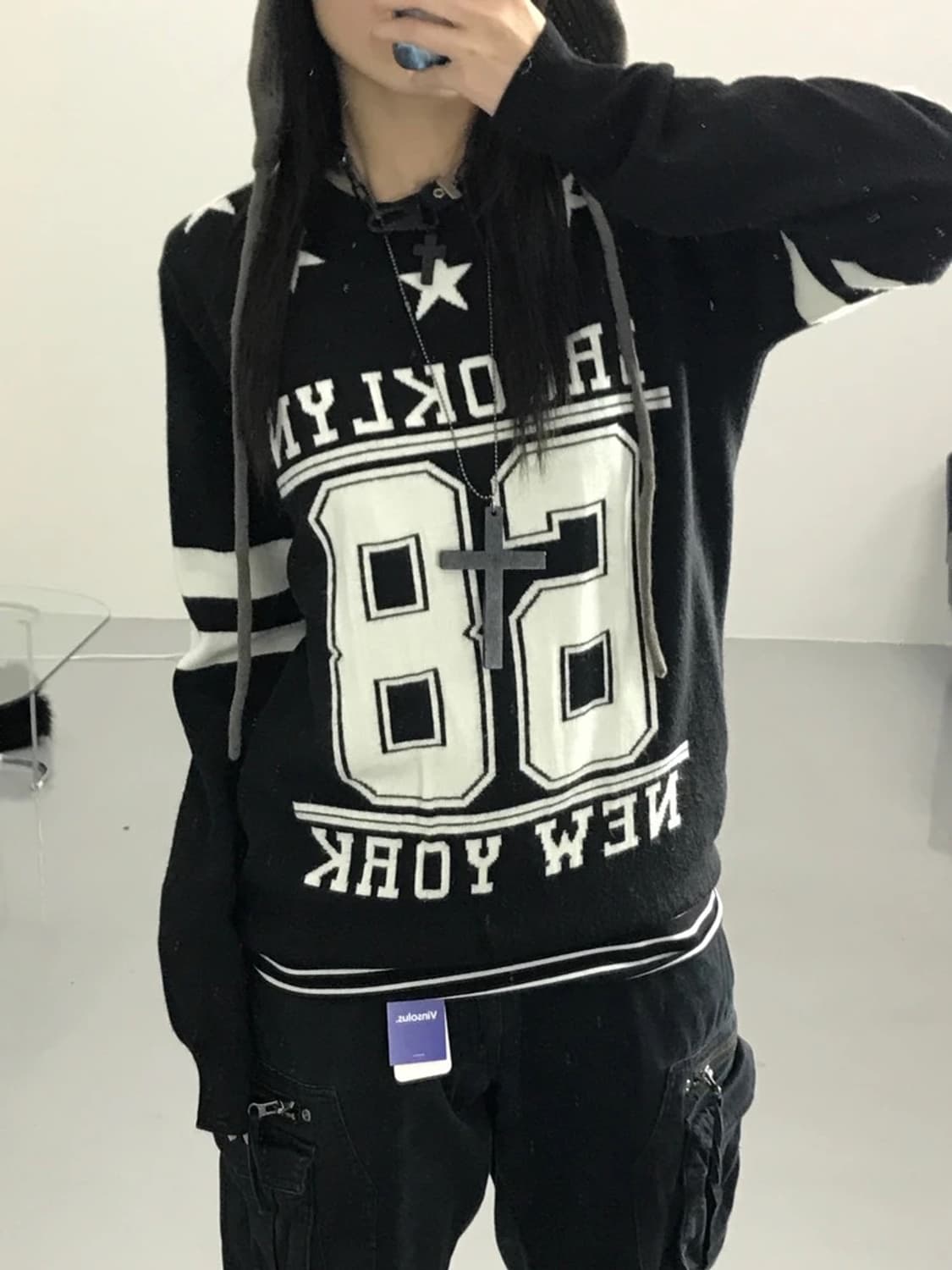 JPN 블랙 니트 스웨터 상품이미지3