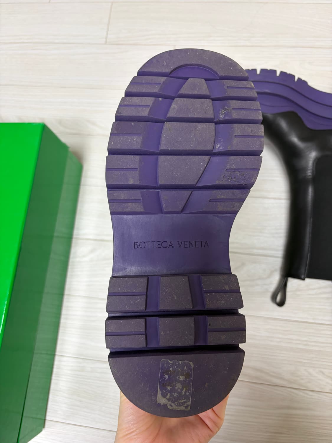 보테가베네타 타이어 첼시 부츠 블랙/퍼플 36.5(235) 상품이미지4