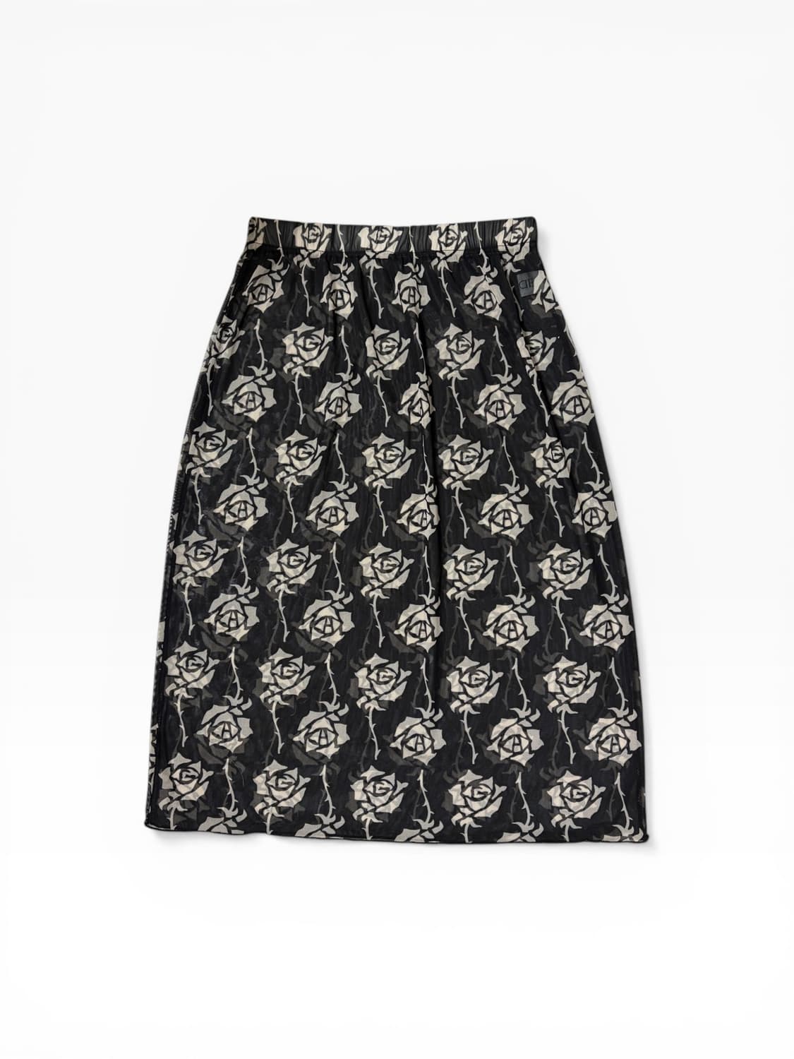 로즈 매쉬 레이어드 미디스커트 상품이미지3