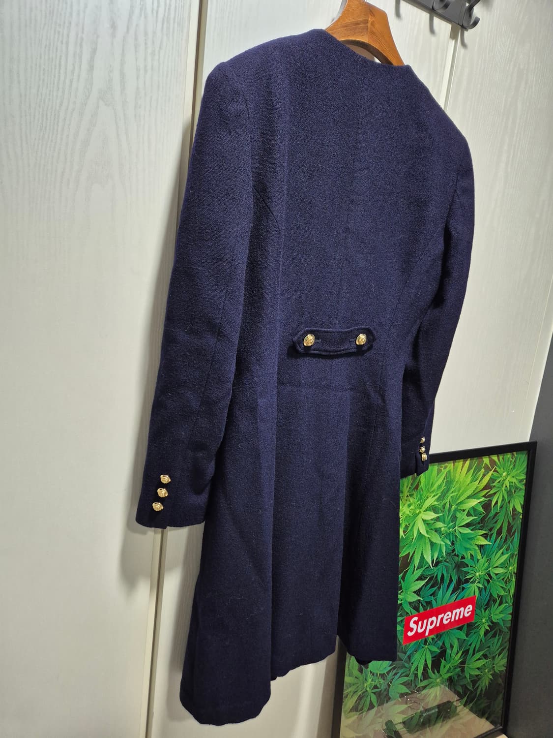 빈티지 네이비 금장 버튼 원피스 상품이미지7