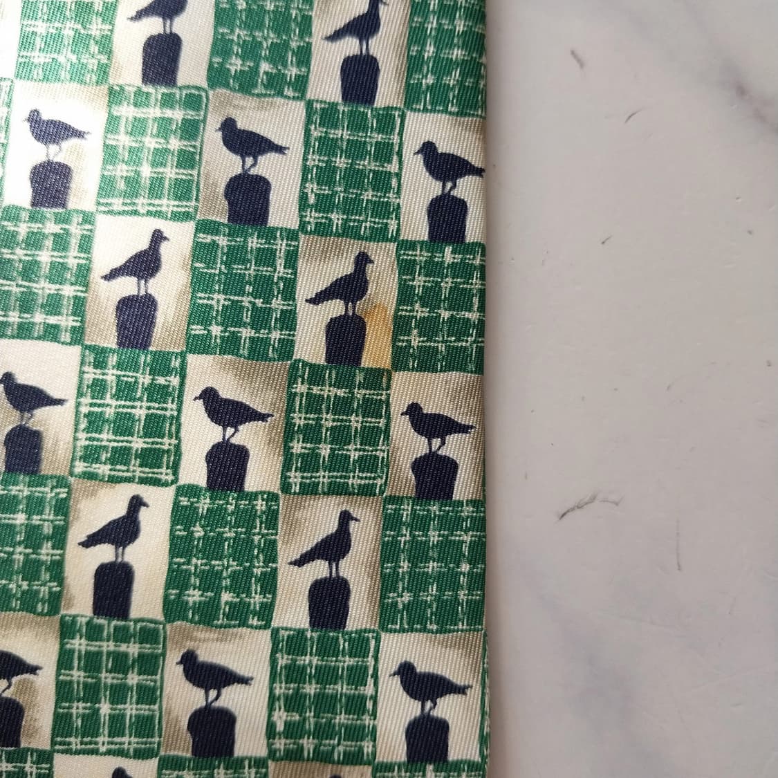 던힐 실크 그린 새 패턴 체크 넥타이 9.8cm A등급 K1899
 상품이미지8