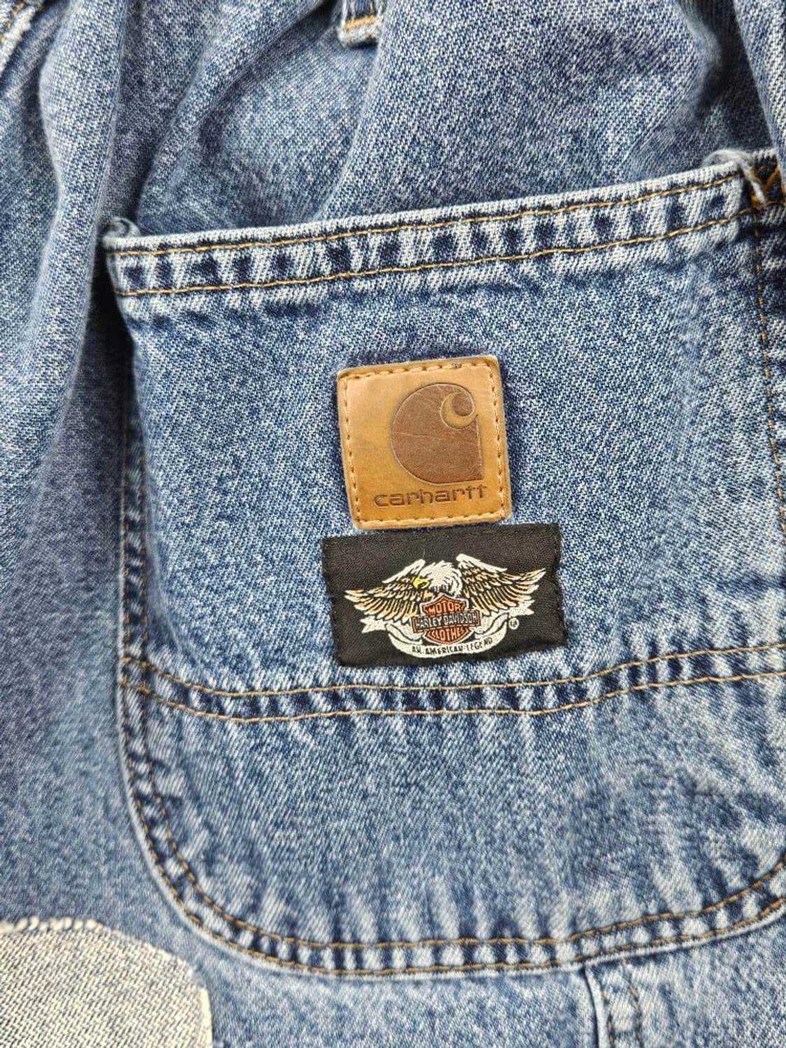 칼하트X할리데이비슨 커스텀 데님 쇼츠 반바지 (42"추정) / 11646 상품이미지8