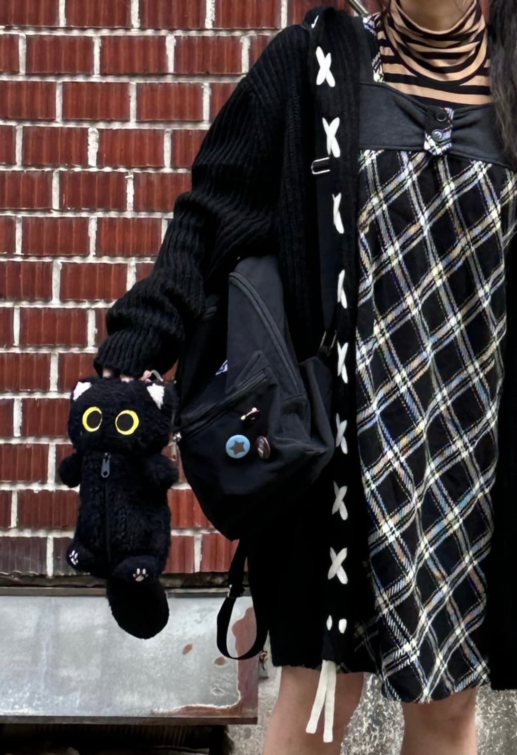 체크 원피스 롱 가디건 스트라이프 목폴라 코디세트 상품이미지8