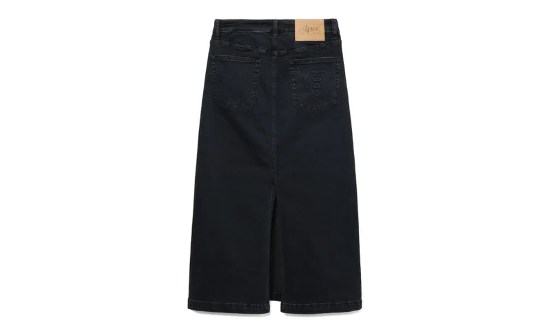 베이프 여성용 에이피 라인  엠보스 언워시드 데님 맥시 스커트 상품이미지2