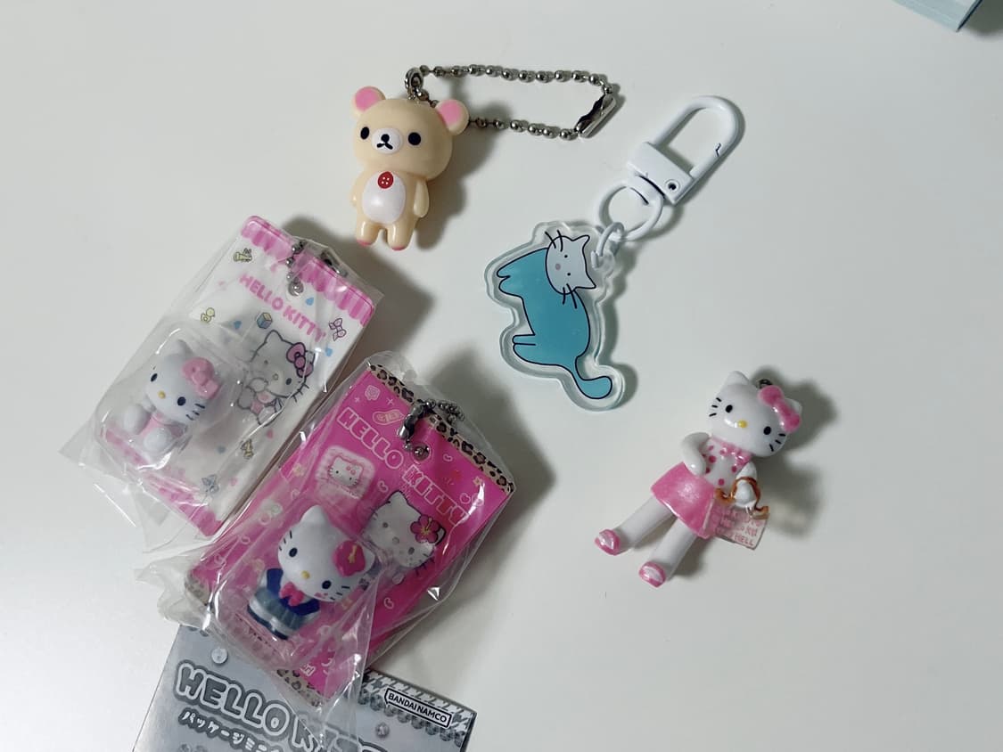 5종 일괄 산리오 베이비 키티 미니어쳐 가챠 롱다리 키티 스트랩 리락쿠마 상품이미지1