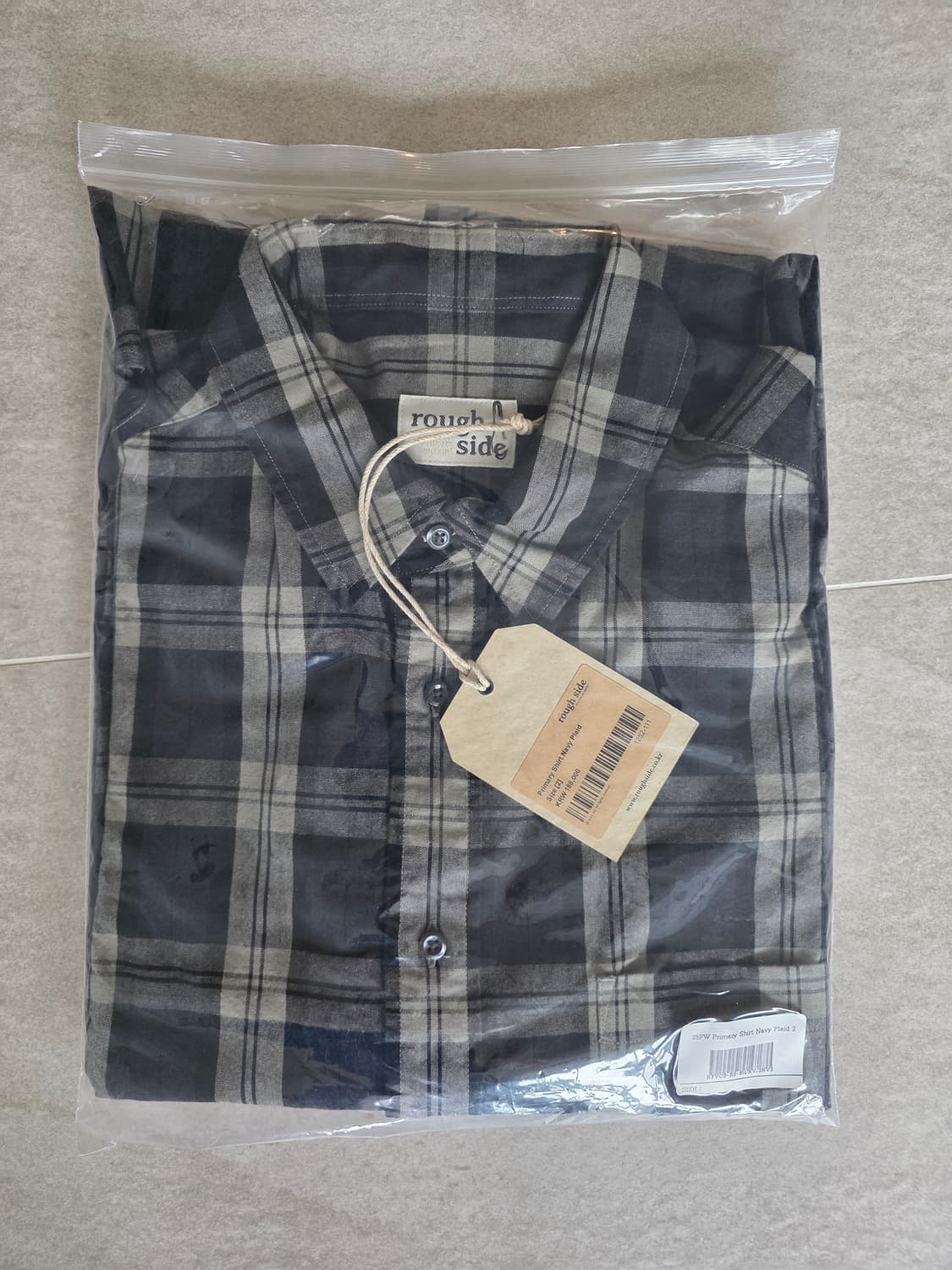 러프사이드 프라이머리 셔츠 네이비 플래이드 2사이즈 새상품 상품이미지2