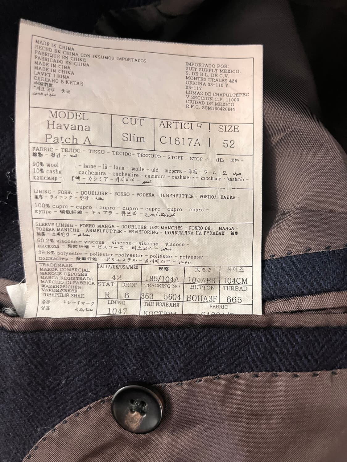 수트서플라이 하바나 네이비 자켓 (52) 상품이미지6