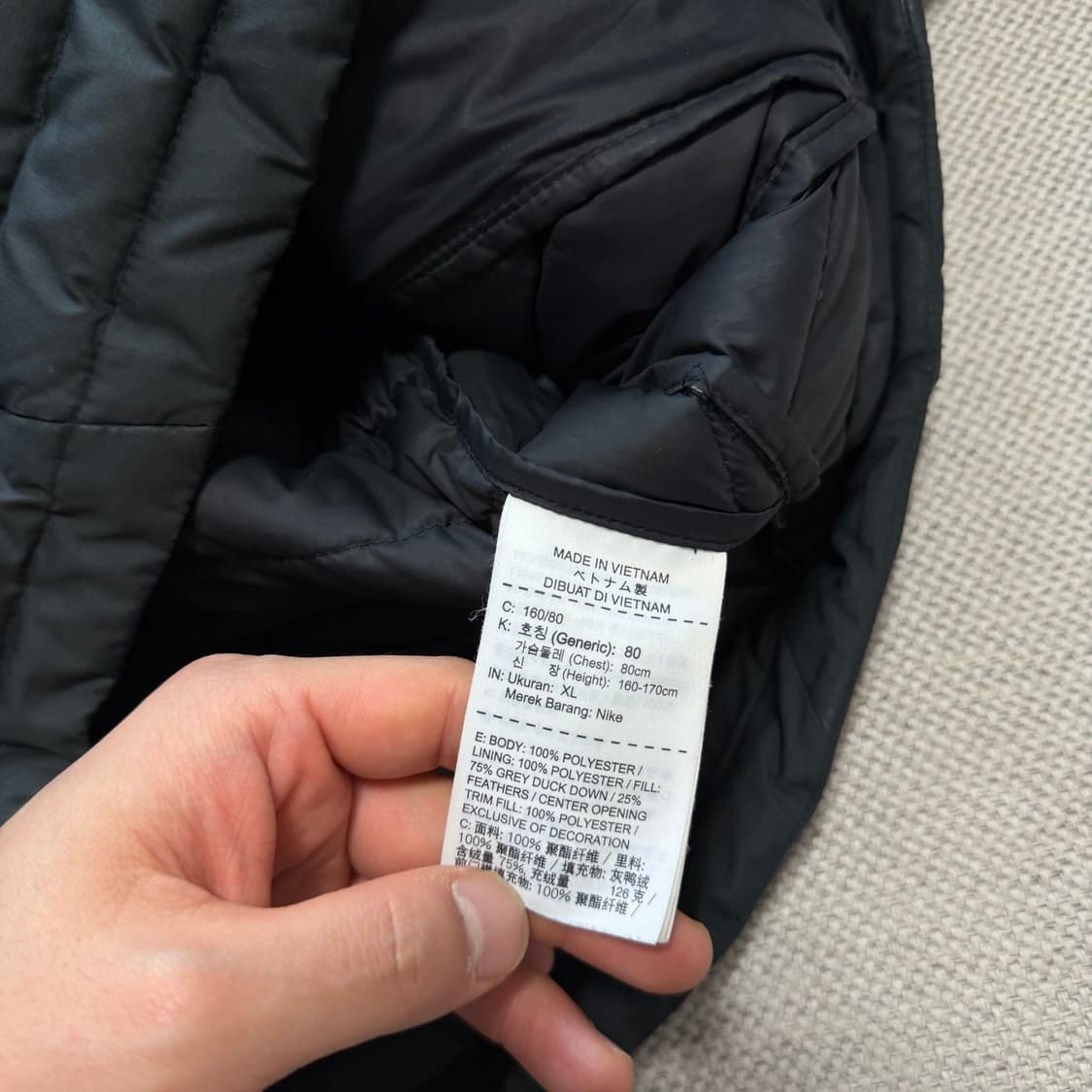 나이키 로고 경량패딩 자켓 상품이미지3