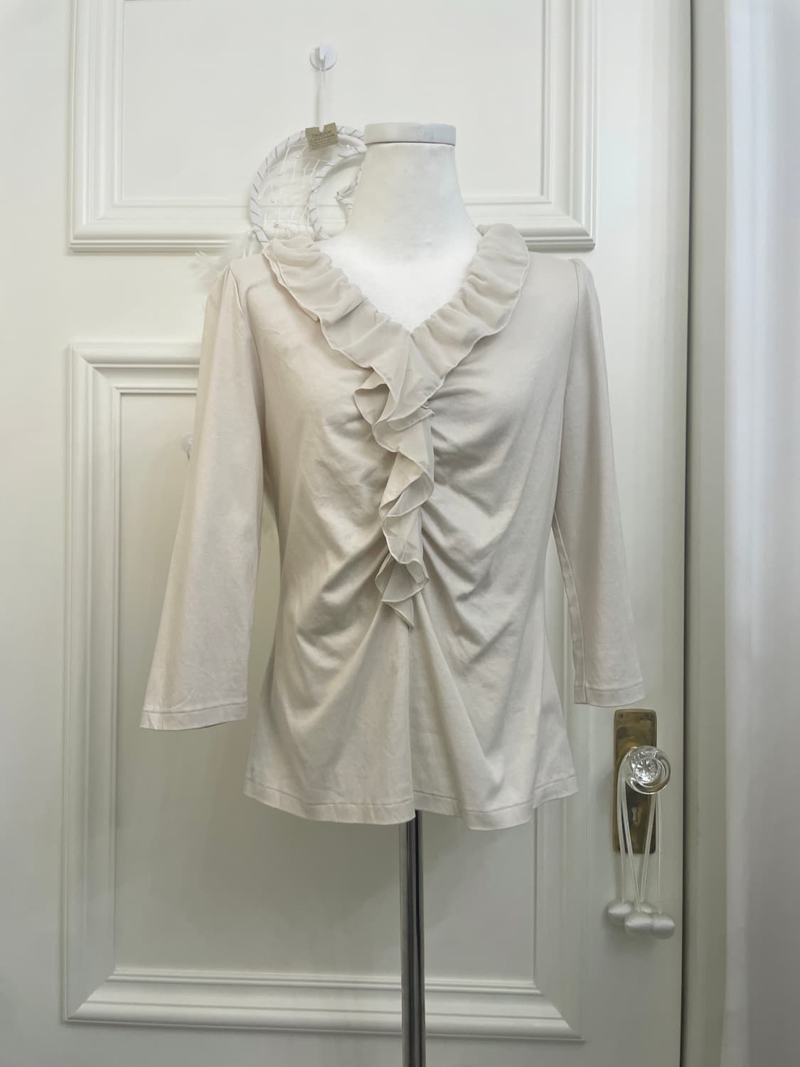 KUMIKYOKU stone beige ruffle point puff 상품이미지1