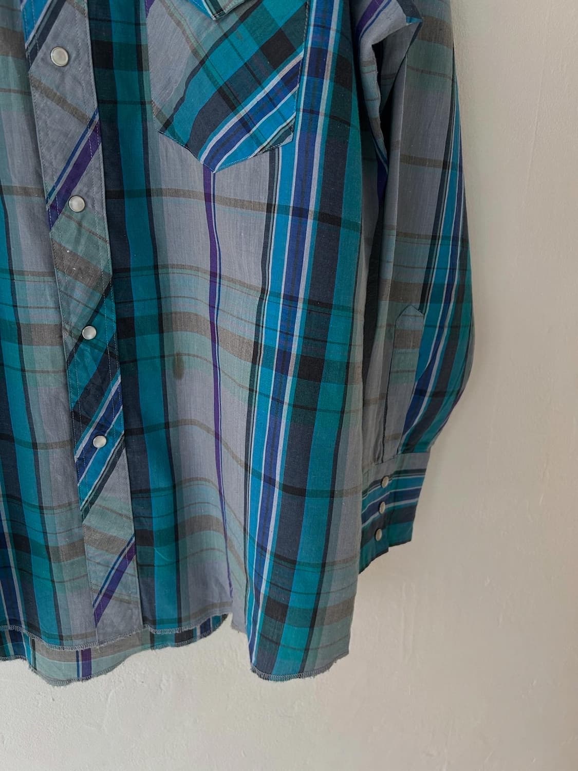 80's vtg Wrangler cowboy-cut  Western sh 상품이미지4