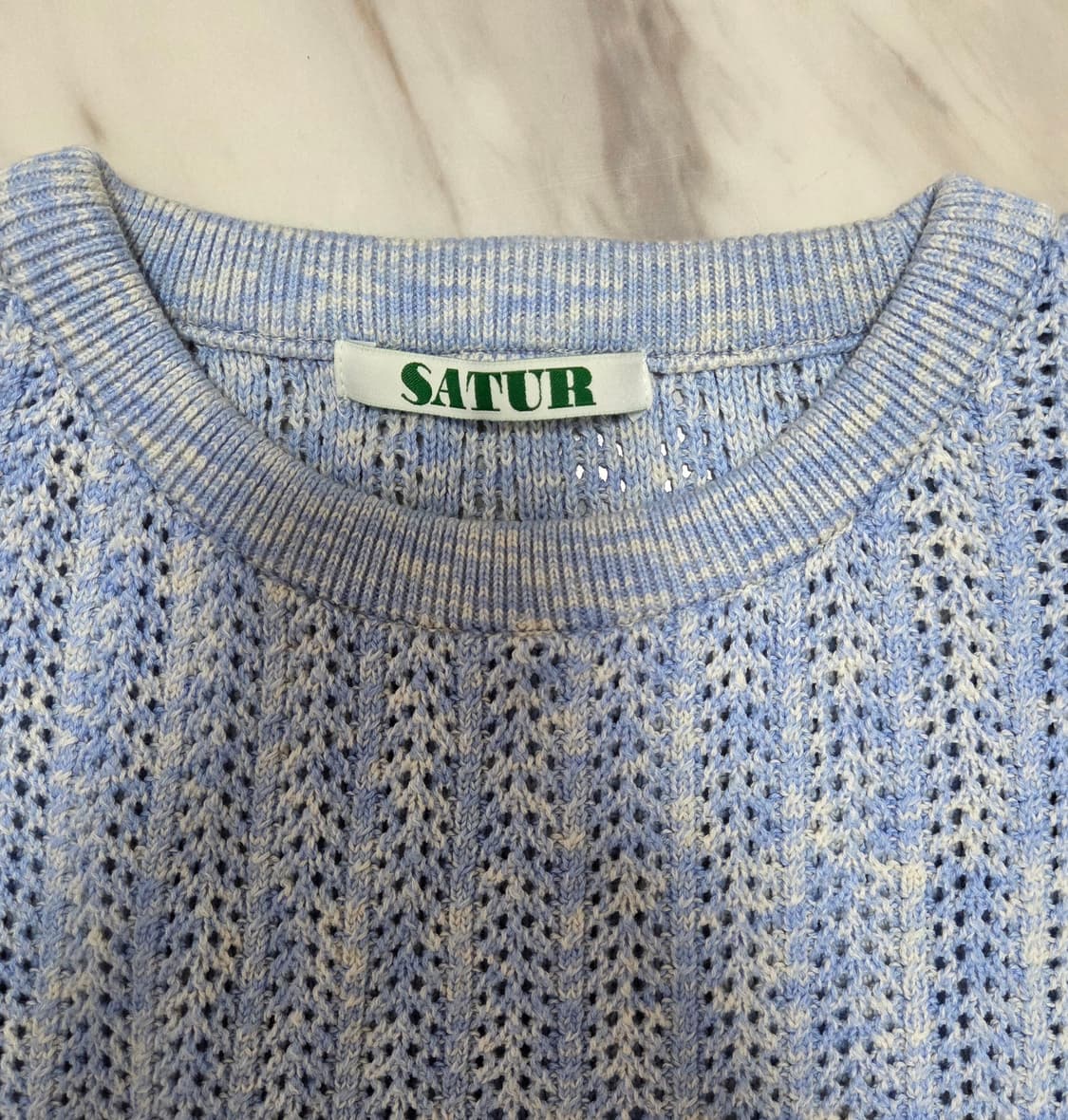 세터 내츄럴 메쉬드 니트 블루 상품이미지6
