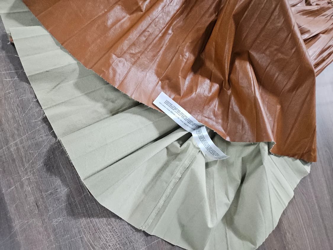 자라 브라운 레더 플리츠 롱 스커트 M 상품이미지3