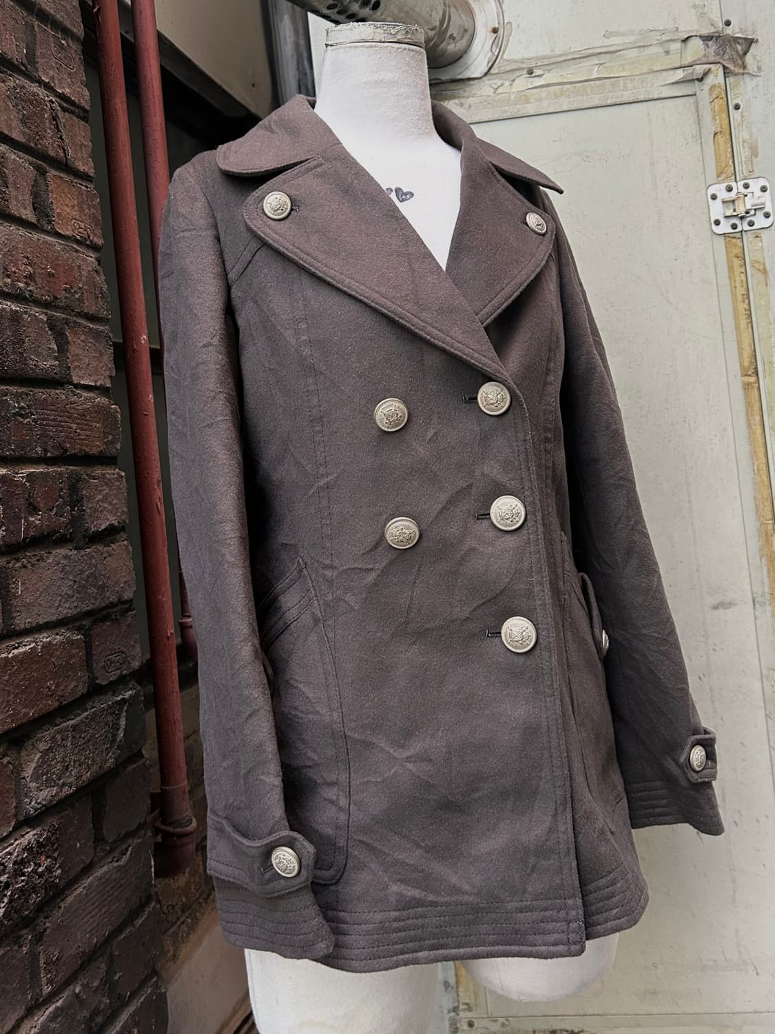 *rare design* 2000s 라떼갸루 버튼 피코트  상품이미지4