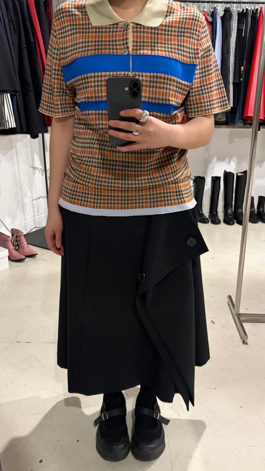 Hound Tooth Docking PK Half T 상품이미지2