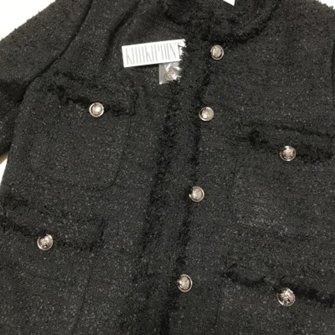 카키포인트 트위드 롱 블랙 상품이미지4