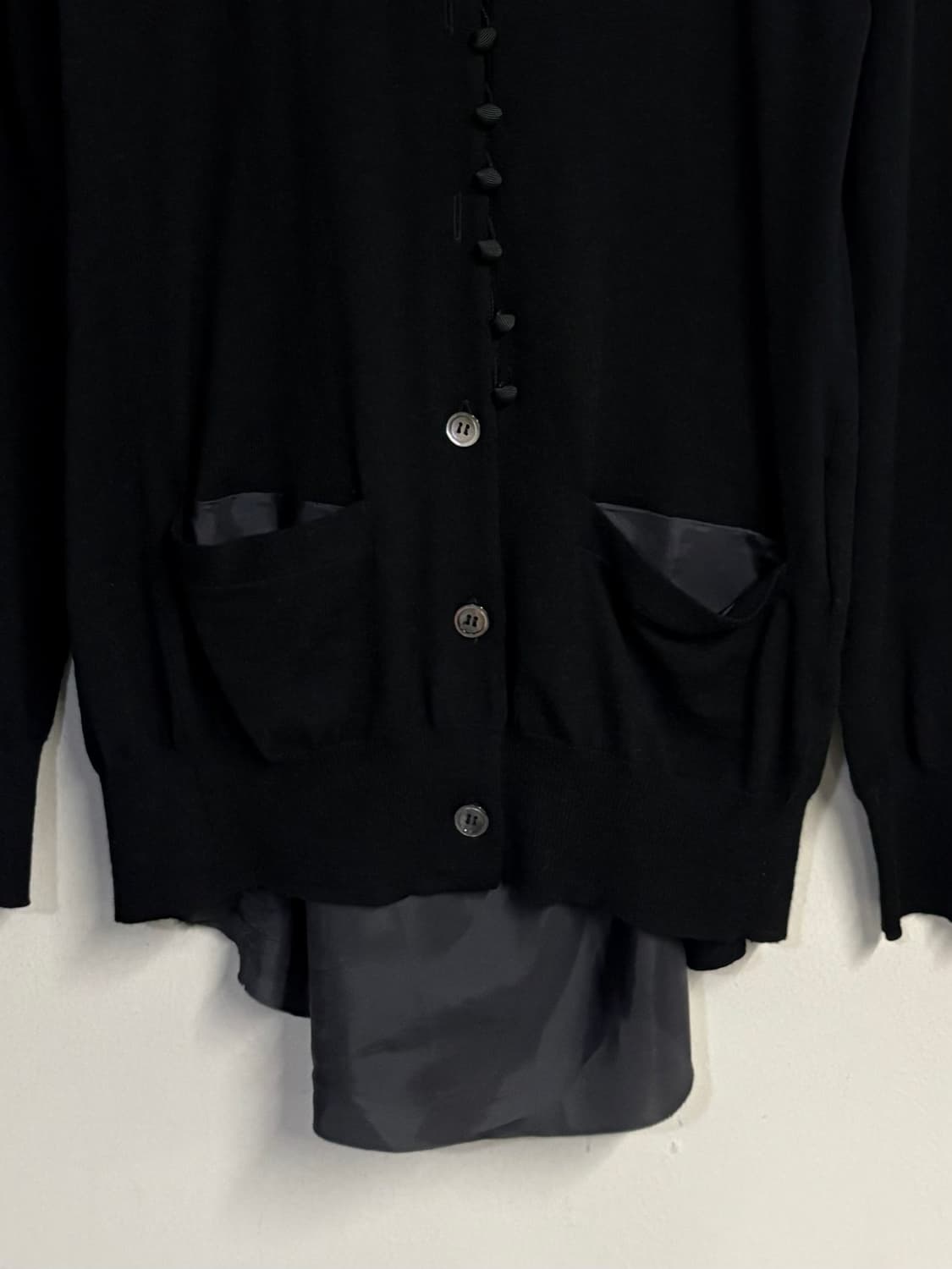 SACAI LUCK back pleats cardigan black 2 상품이미지3