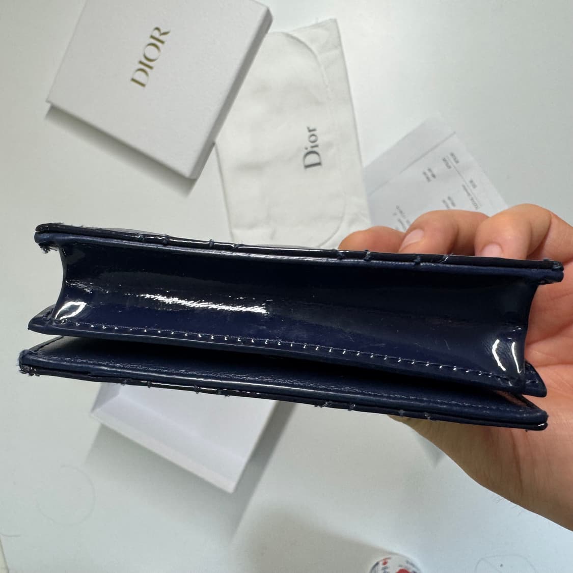[S급/정품] 디올 레이디 반지갑 인디고 블루 상품이미지5