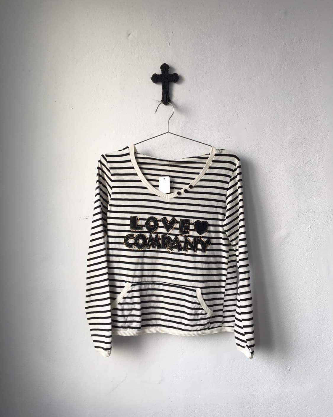 Lettering patch point stripe pattern hoo 상품이미지2