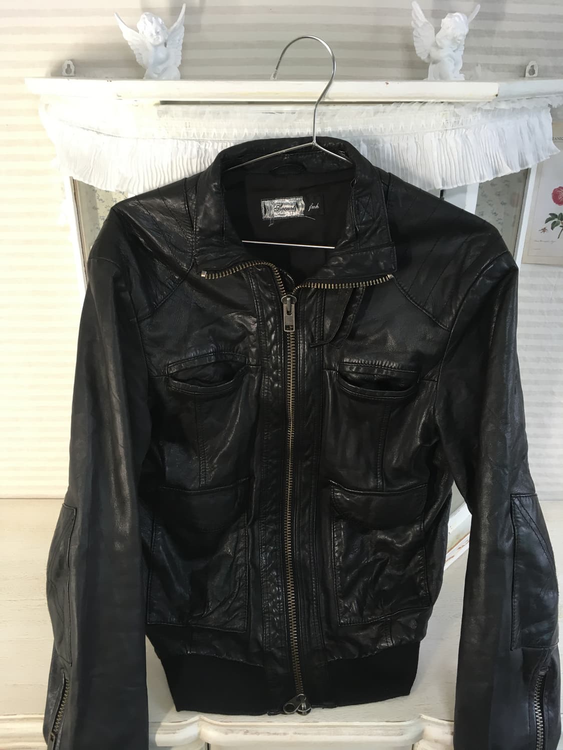 japanese vintage black leather bomber jk 상품이미지8