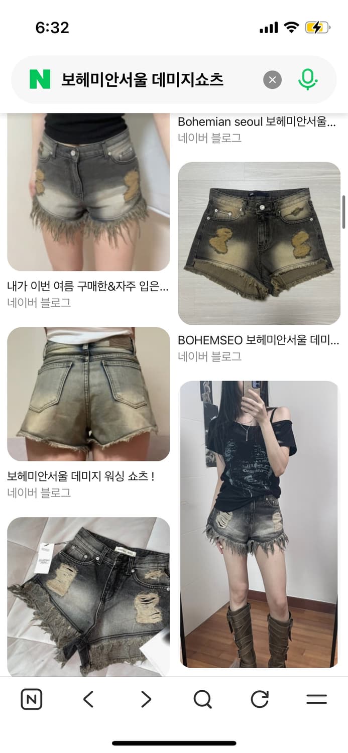 2/6일까지<새상품> 보헴서 데미지워싱쇼츠 22ss 그레이 L사이즈 상품이미지3