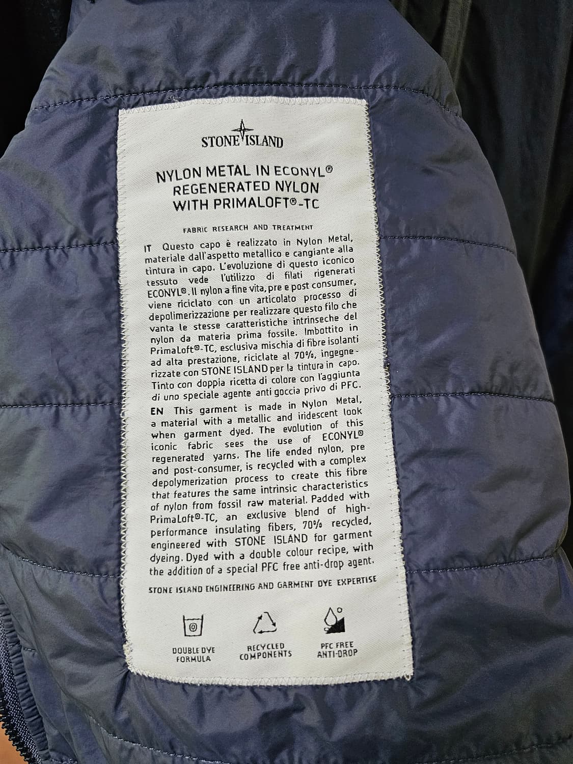 스톤아일랜드 나일론메탈 프리마로프트 자켓 상품이미지4