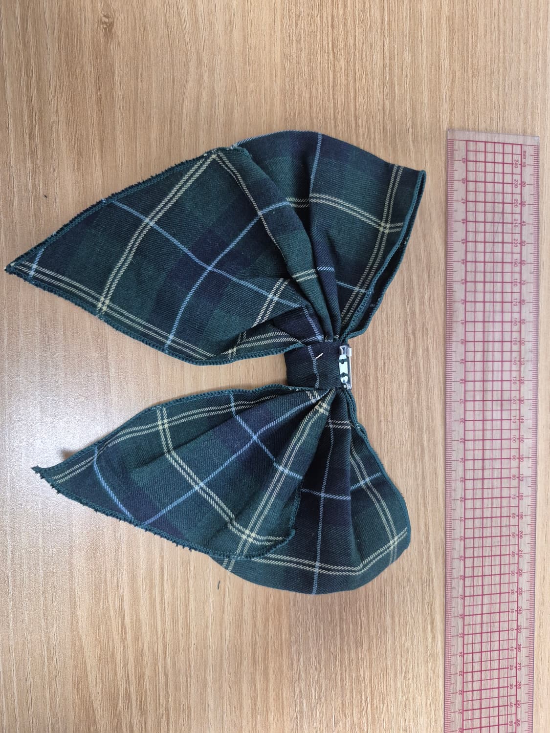 리즈리사 체크무늬 리본브로치 딥그린칼라 상품이미지2