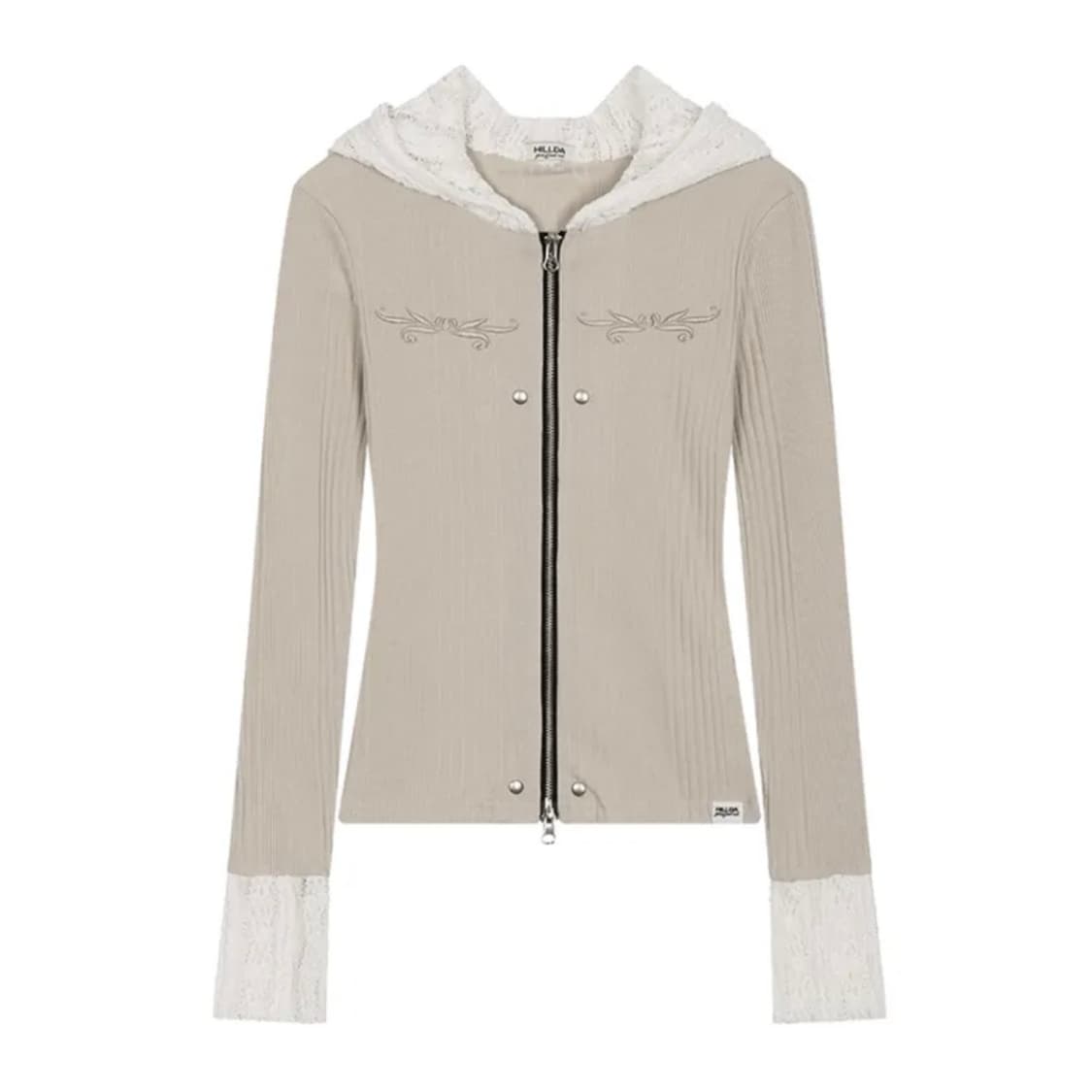 힐다 레이스 엠브로이더리 후드 집업 상품이미지2