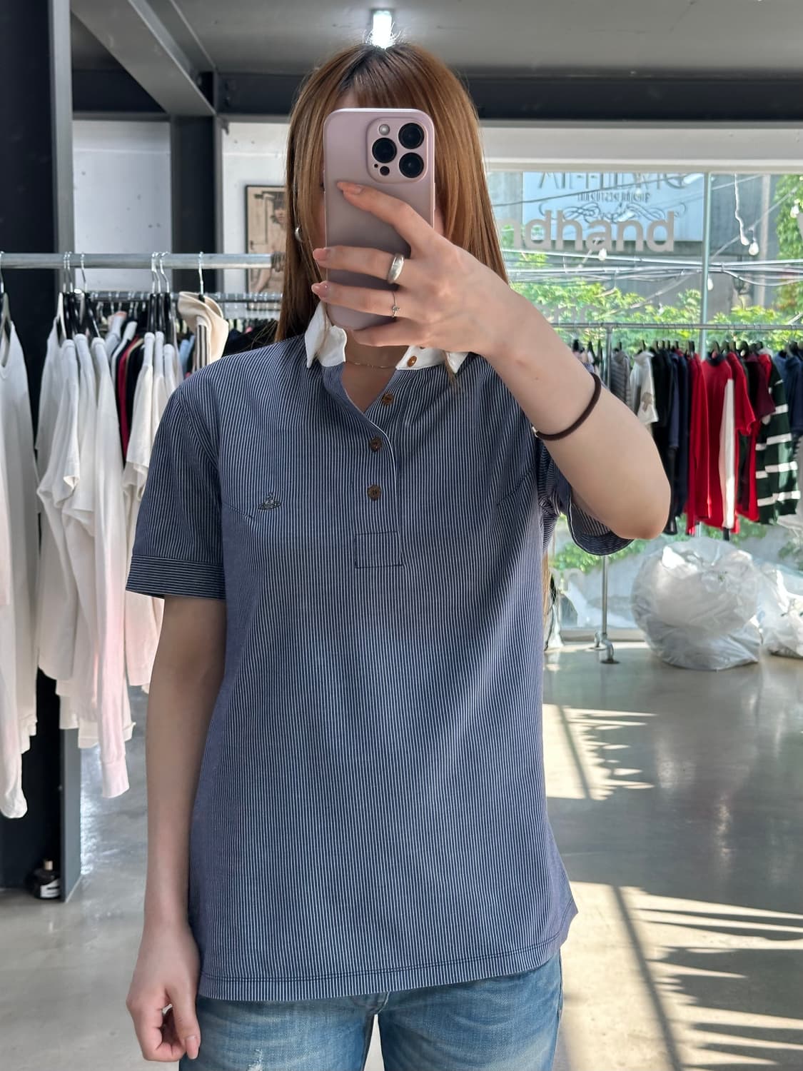 비비안웨스트우드 Orb 스트라이프 반팔셔츠 상품이미지3