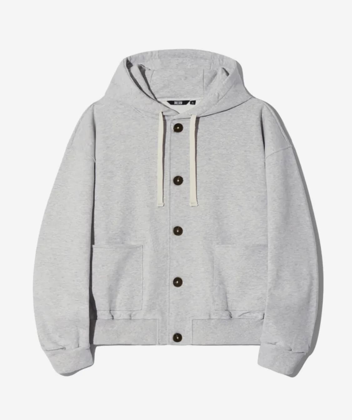 트릴리온 헤비코튼 버튼다운 스웨트 후드 자켓 GRAY (XL) 상품이미지1