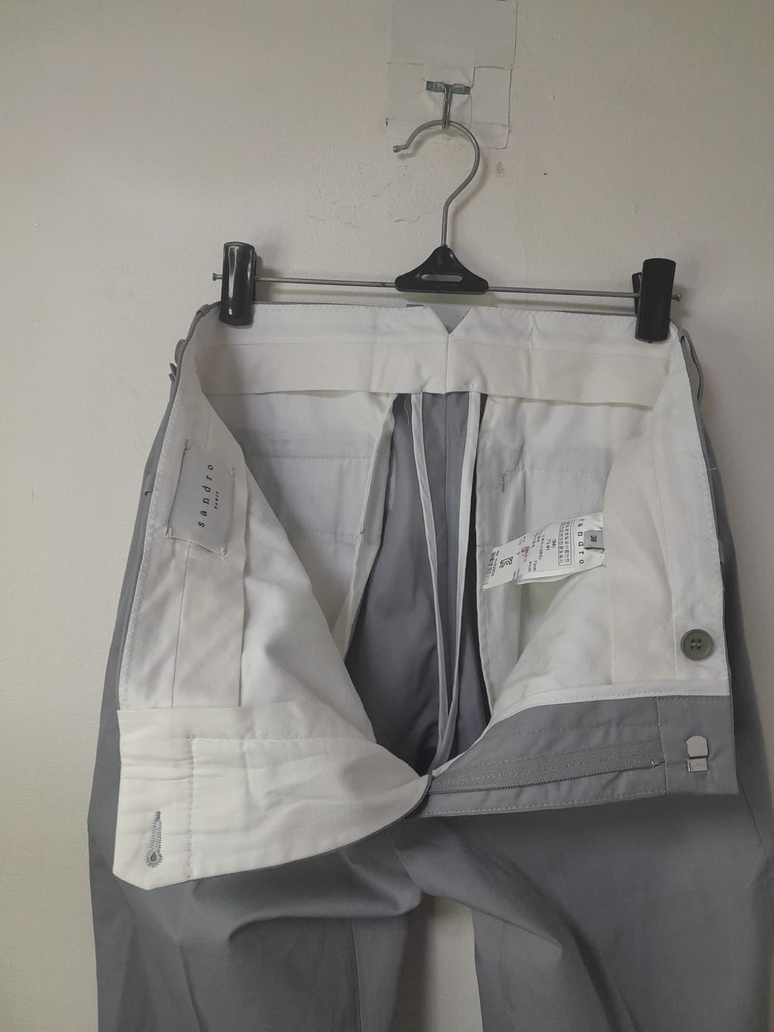 산드로 그레이 코튼팬츠 38 상품이미지7