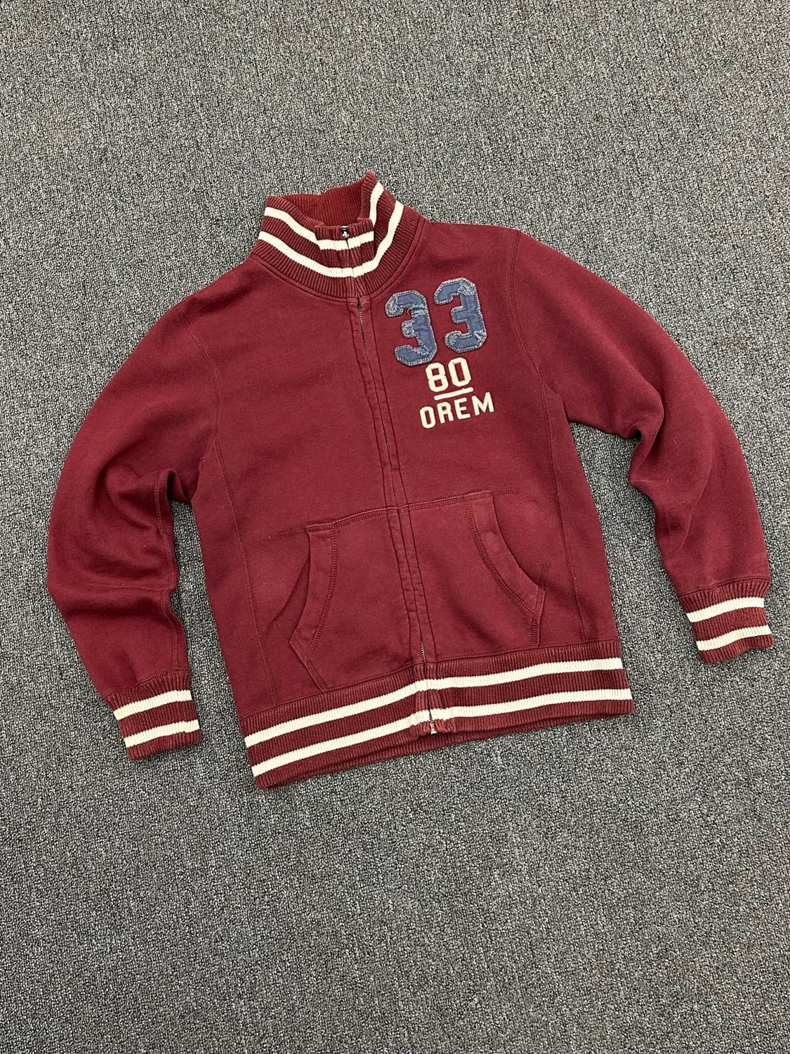 S)BACK NUMBER 빈티지 33패치 버건디 트랙탑 져지 상품이미지2