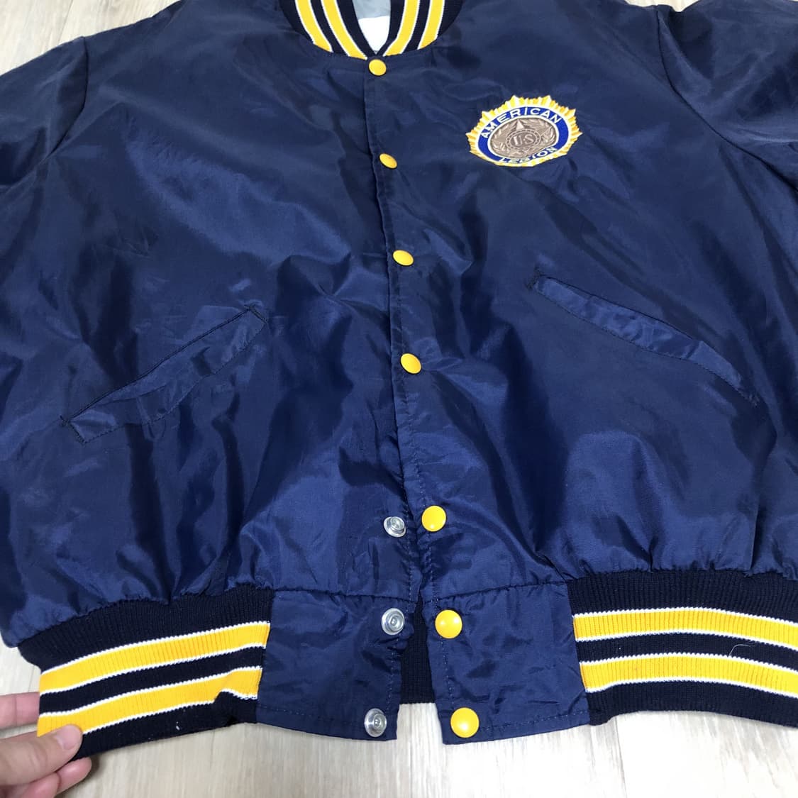 L) 90's U.S.A HOLLOWAY 네이비 바시티 자켓 스타디움점퍼 상품이미지5