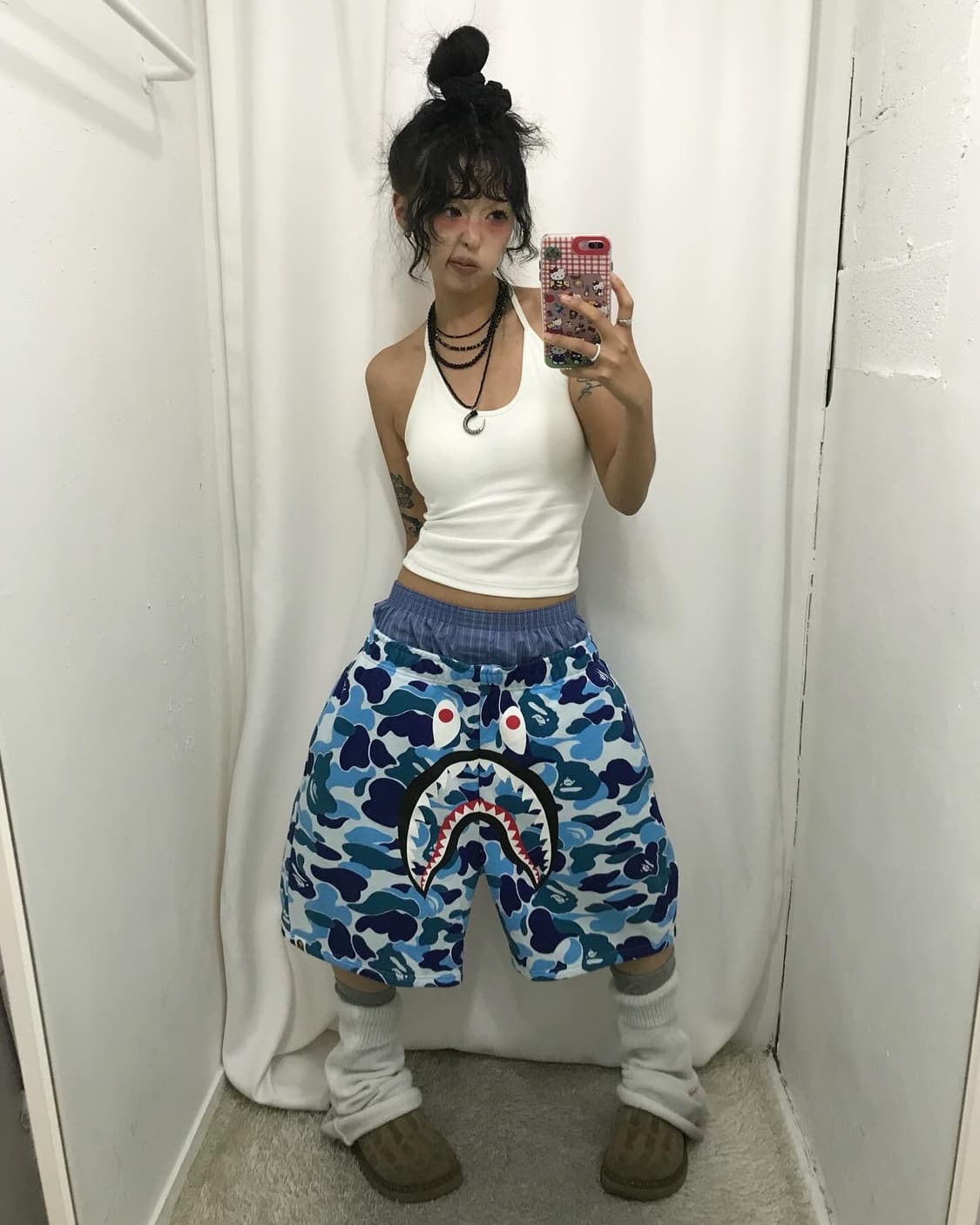 Bape ABC Camouflage Sweat Shorts Pants 상품이미지5