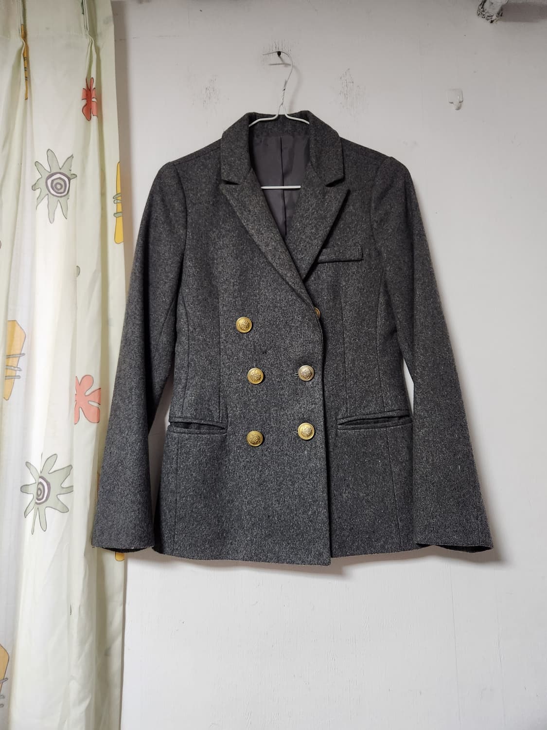 회색 금장 더블버튼 자켓 44~55 상품이미지1
