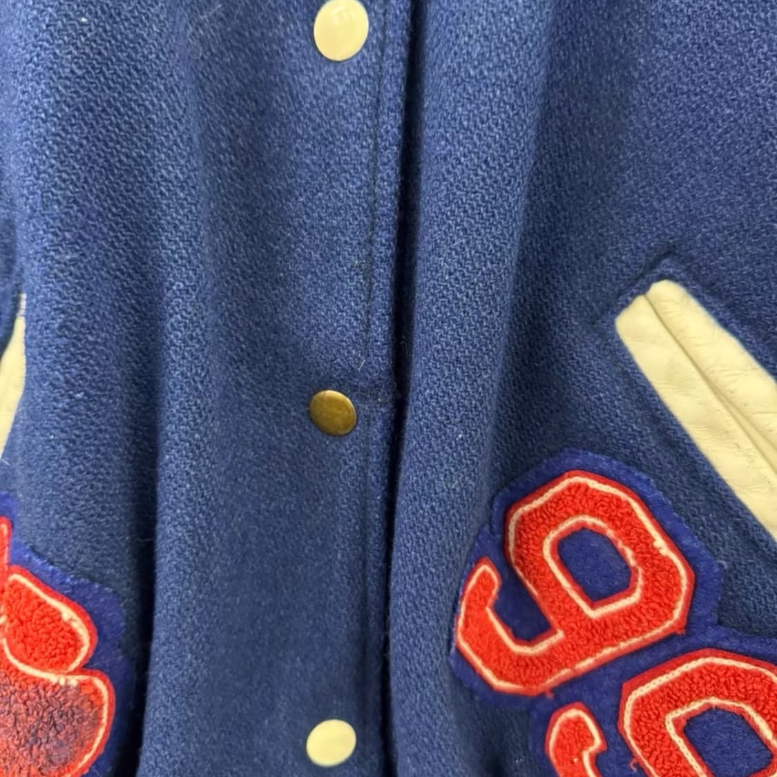 DeLONG 90s USA 오리지널 레더 슬리브 바시티 자켓 상품이미지6