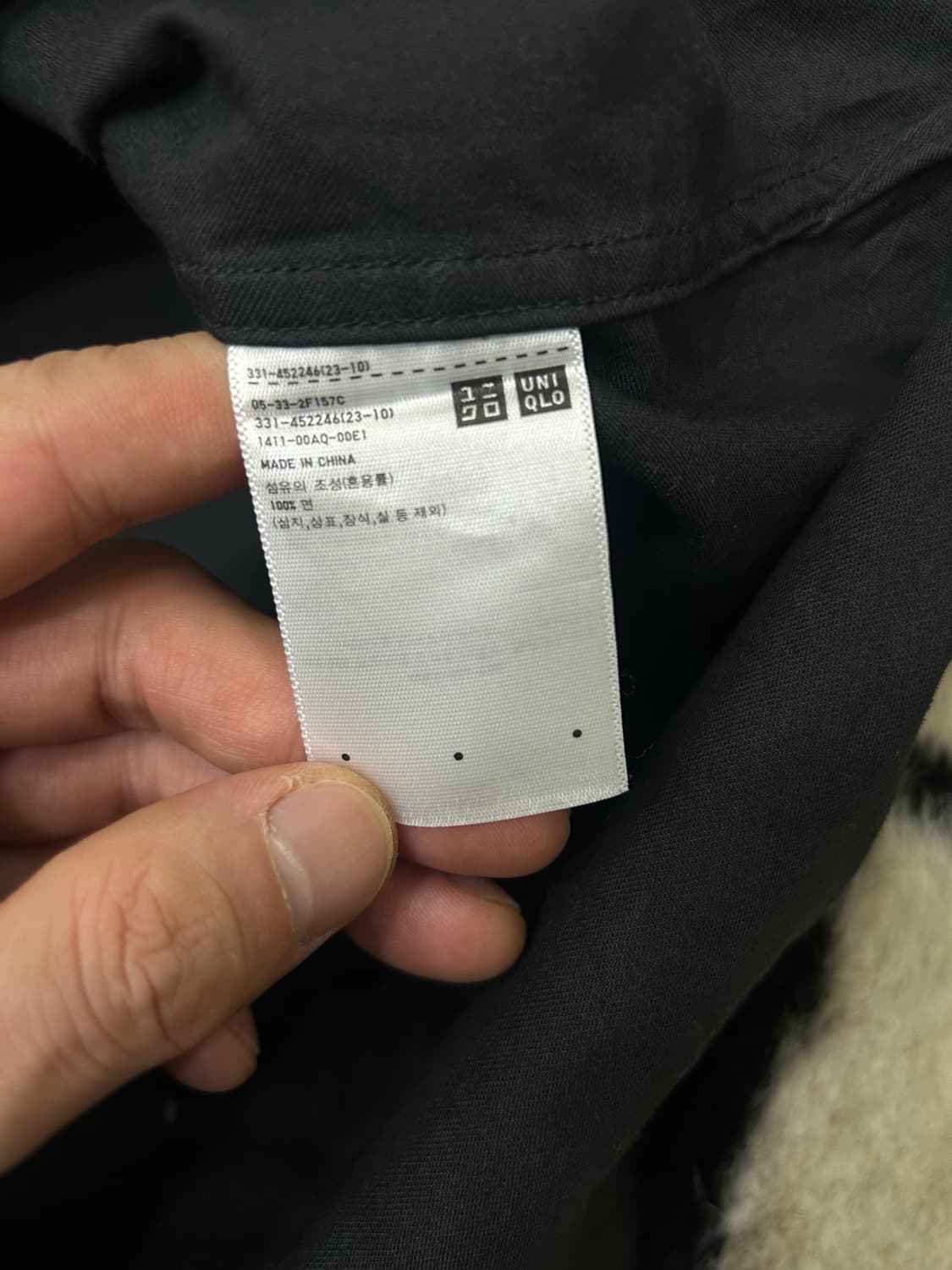 [XL]유니클로U 오버핏 코튼 투포켓 워크 셔츠/블랙 상품이미지6