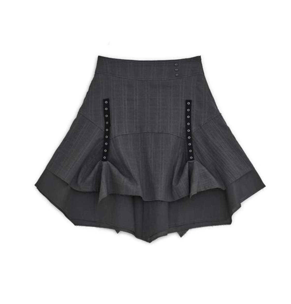 Strap layered midi skirt (Charcoal) 상품이미지1