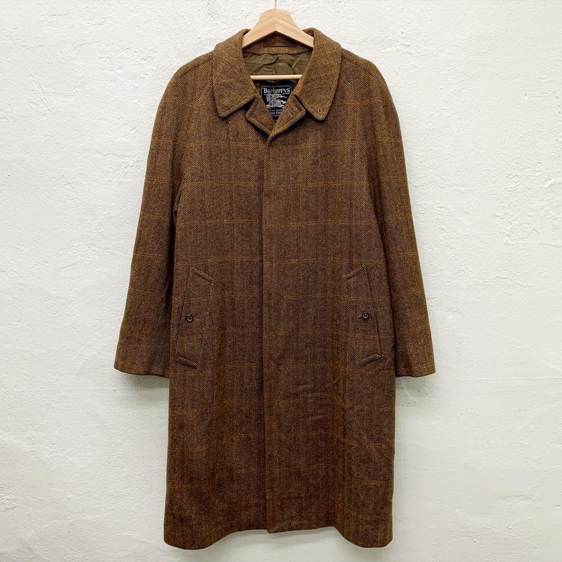 버버리 프로섬 브라운 헤링본체크 울 발마칸 상품이미지2