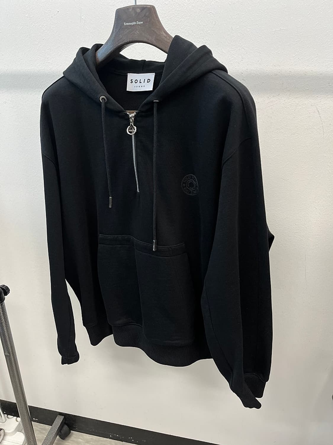 100) 솔리드옴므 하프집 후드티  상품이미지1