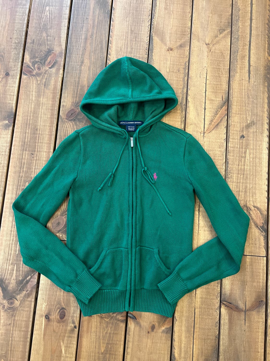 폴로 그린 니트 후드집업 상품이미지6