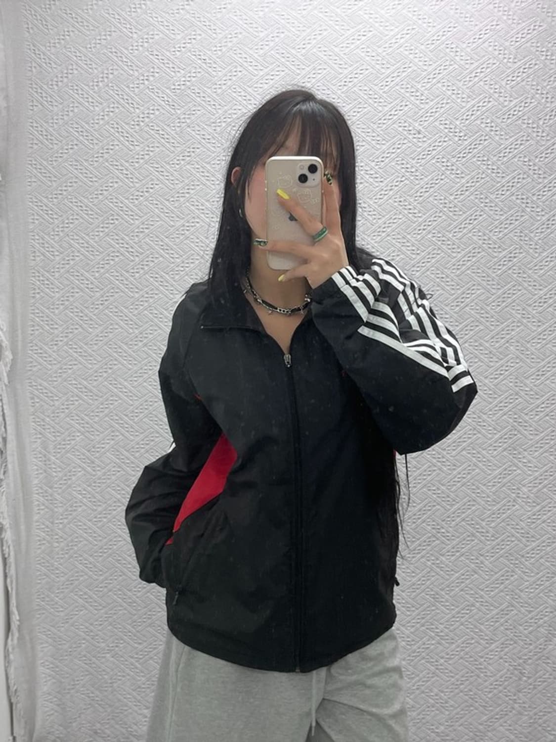 아디다스 올드스쿨 레트로 크로스 배색 바람막이 자켓 100 C07399 상품이미지2