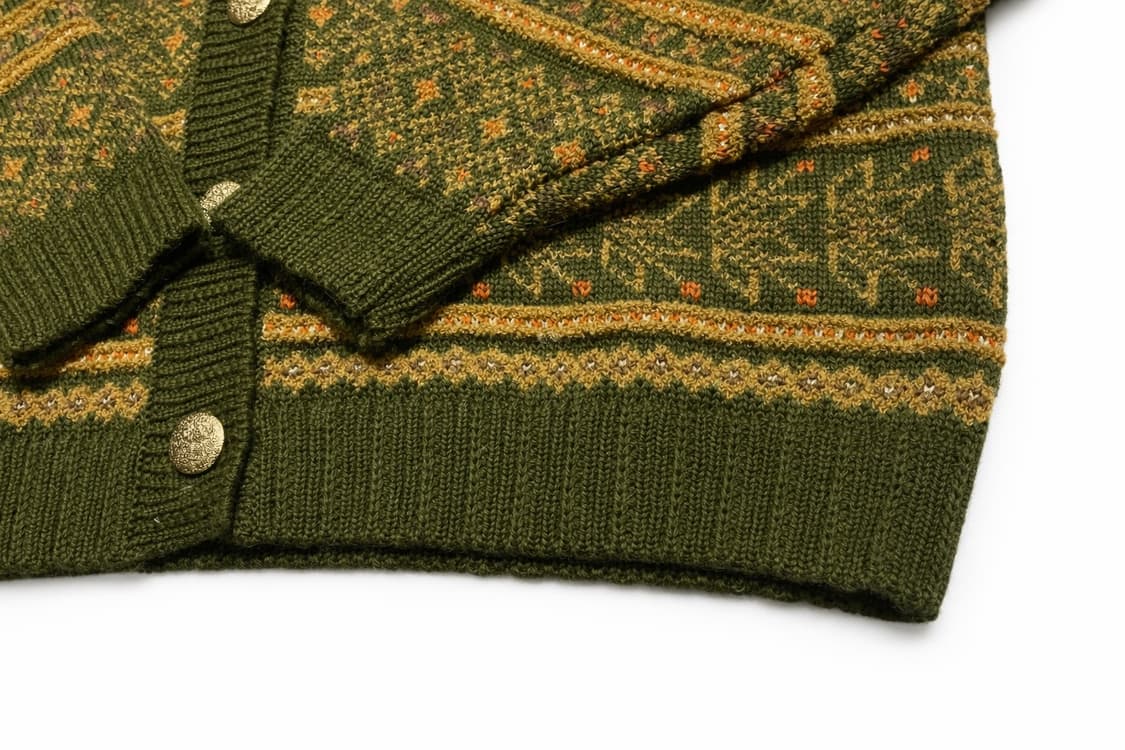 JPN 80s~90s 일본 빈티지 페어아일 울 레트로 니트 가디건 L 상품이미지4