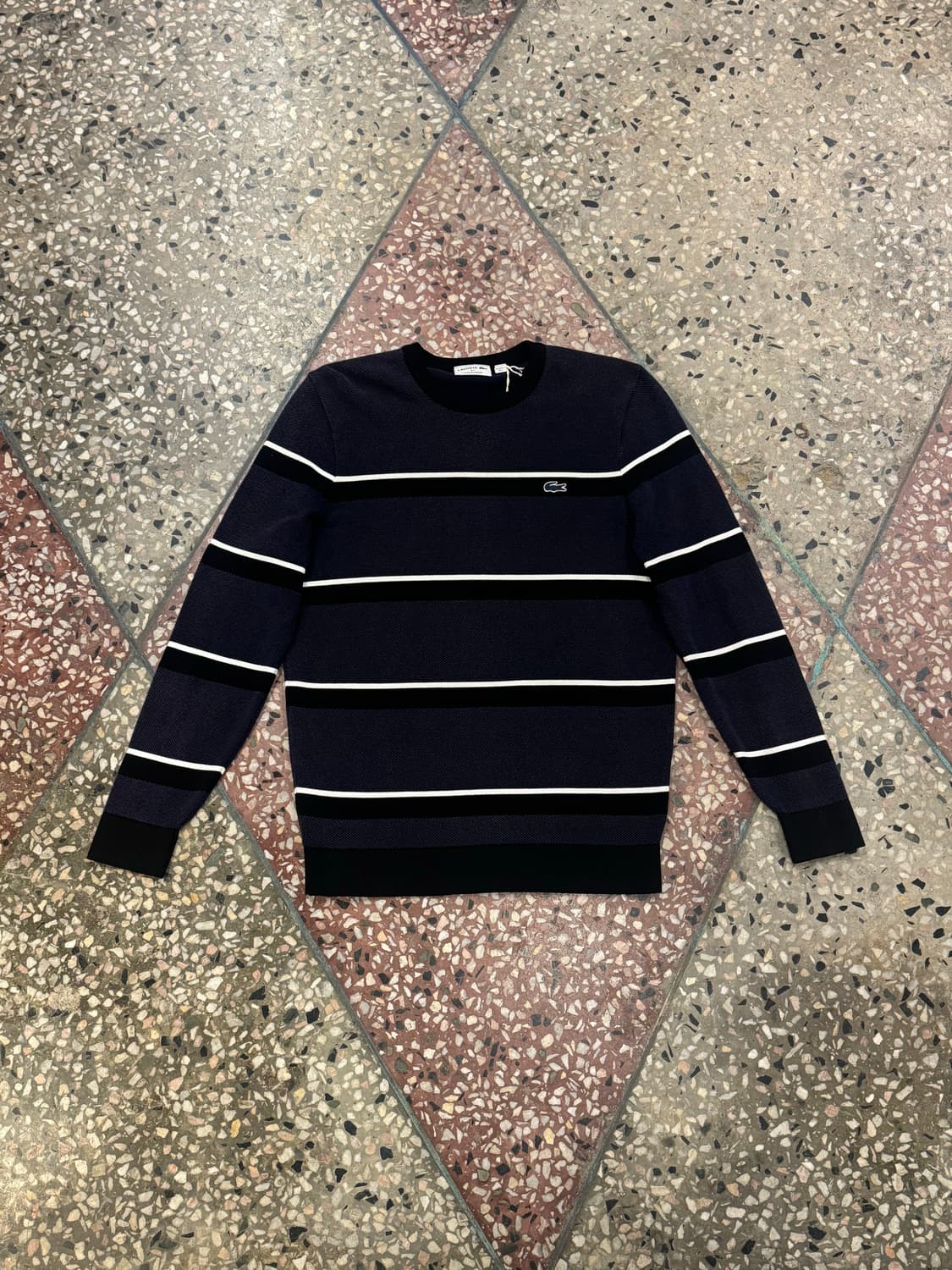라코스테 프랑스 스트라이프 코튼 니트 (L) 상품이미지1