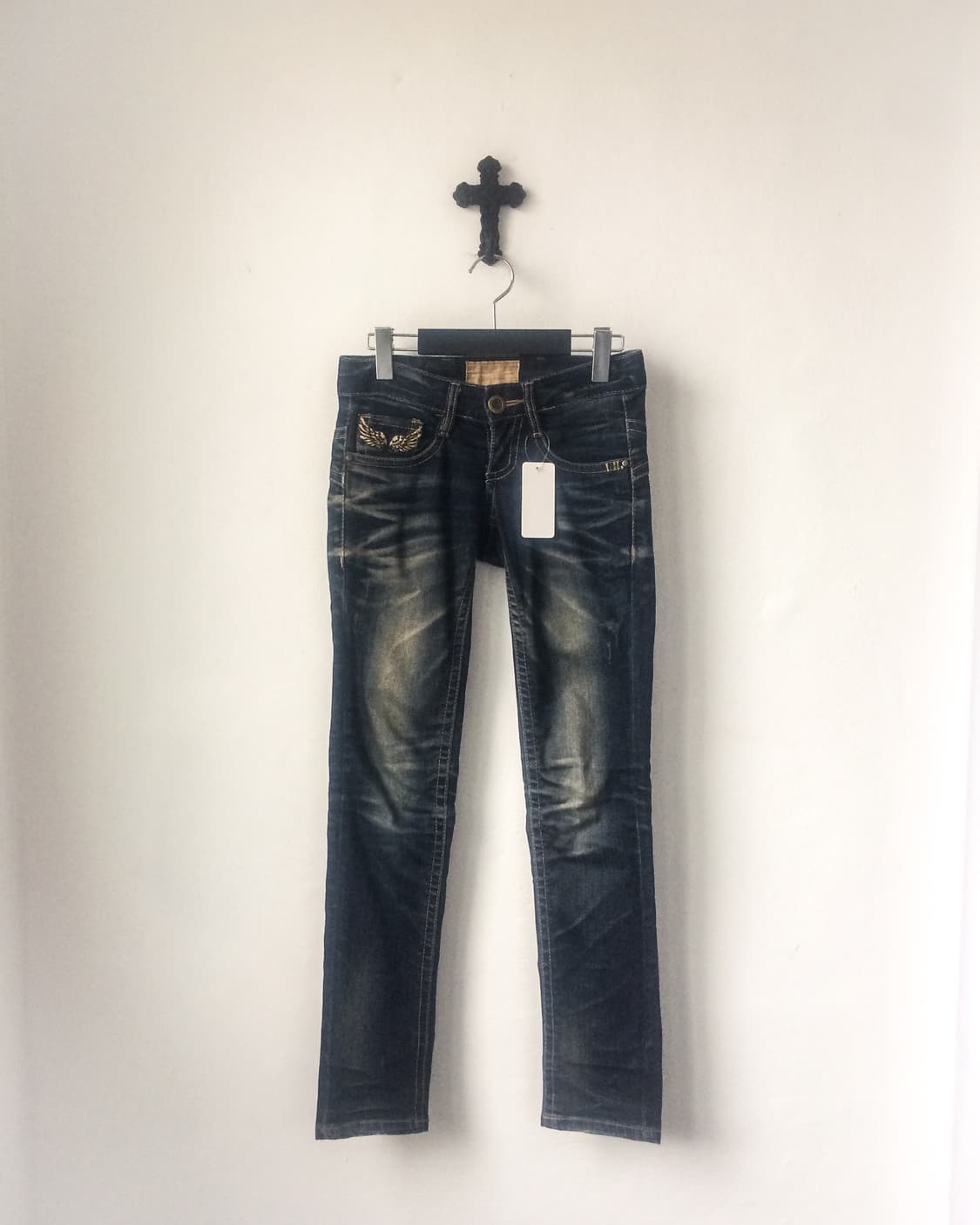 Back wing needle work denim pants 상품이미지2