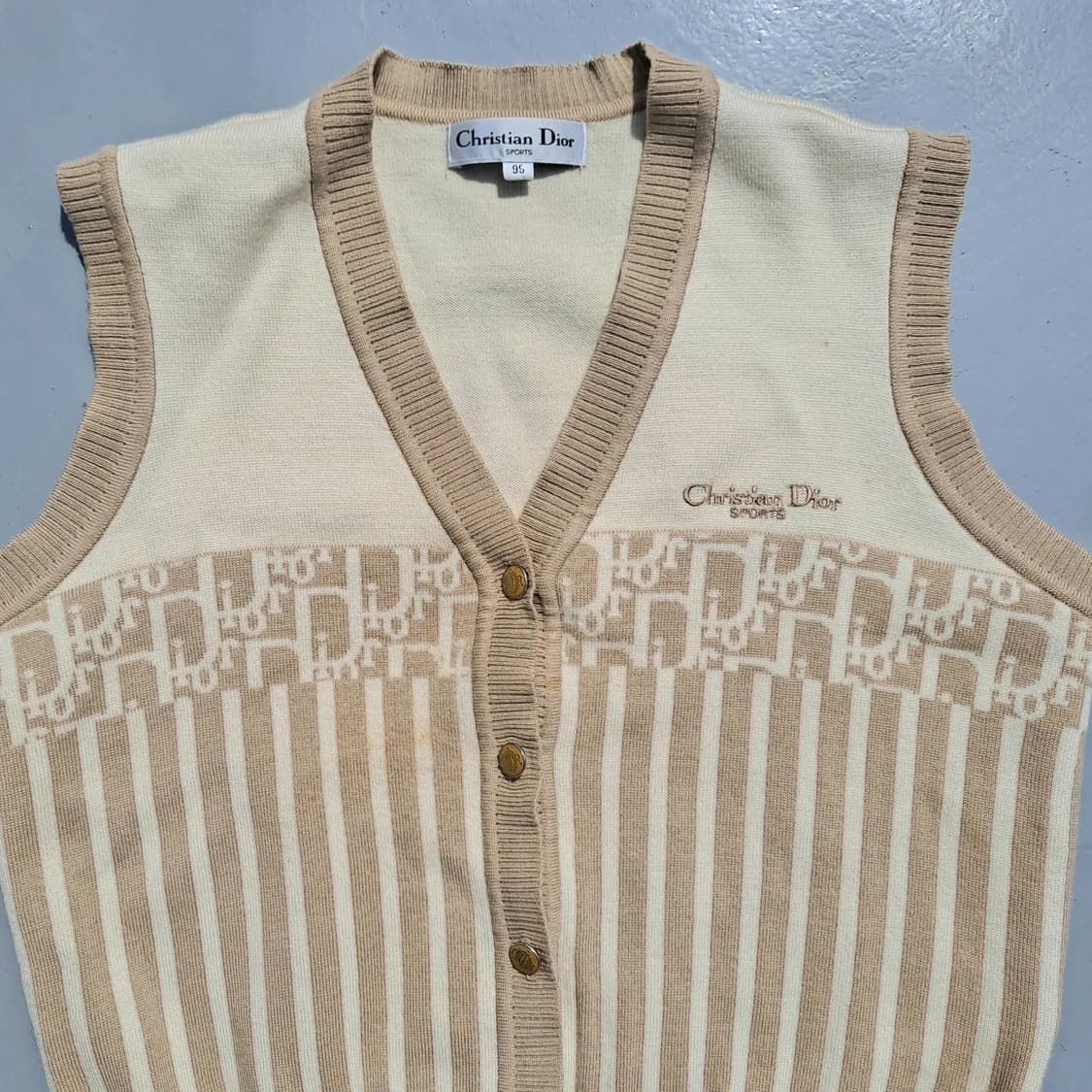 [크리스찬 디올] 오블리크 브이넥 니트 베스트 조끼 상품이미지3