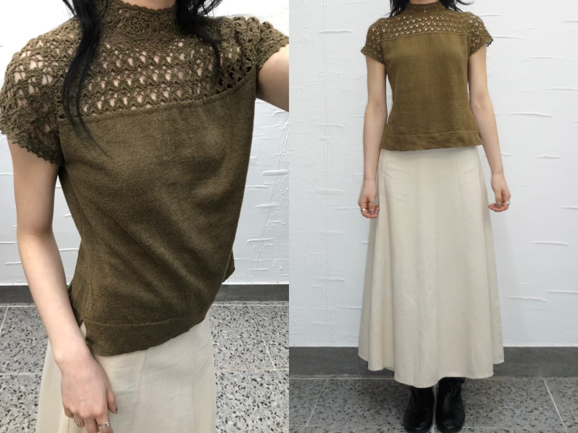 mocha crochet knit top 상품이미지1
