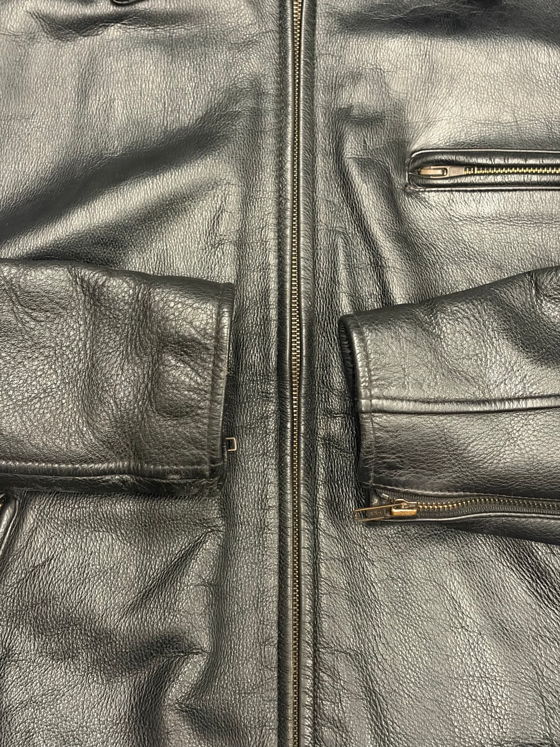 Cow leather biker jacket / 가죽 바이커 워크자켓 상품이미지5