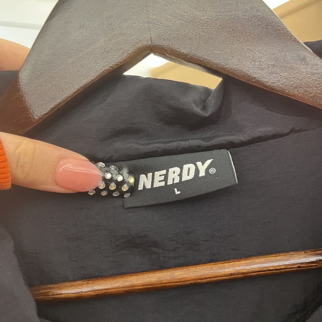 널디 올드스쿨 키치 사이드로고 오렌지 바람막이 자켓 L C10504 상품이미지5