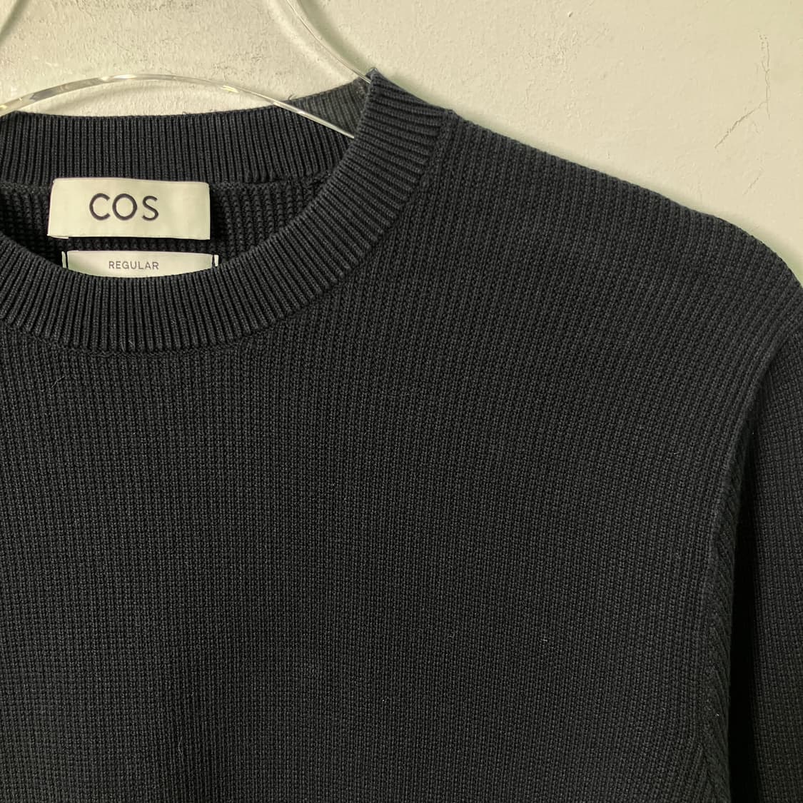 코스 네이비 코튼 크루넥 니트 스웨터 S 상품이미지4